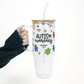 Autism Awareness Puzzle Piece Tumbler With Lid and Straw