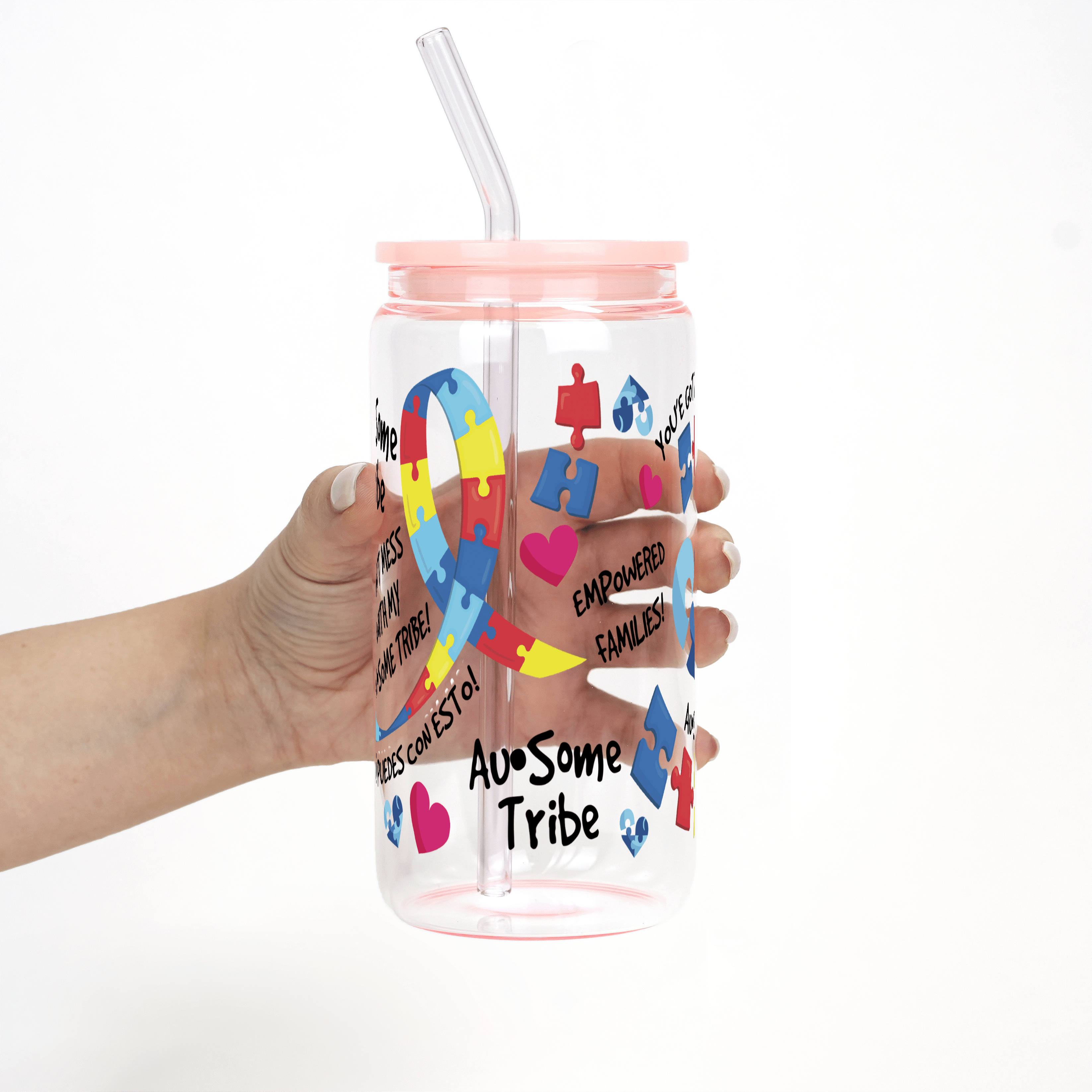 Autism in My Life (Autismo en Mi Vida) Foundation Cups with Lid and Straw - ALL SIZES