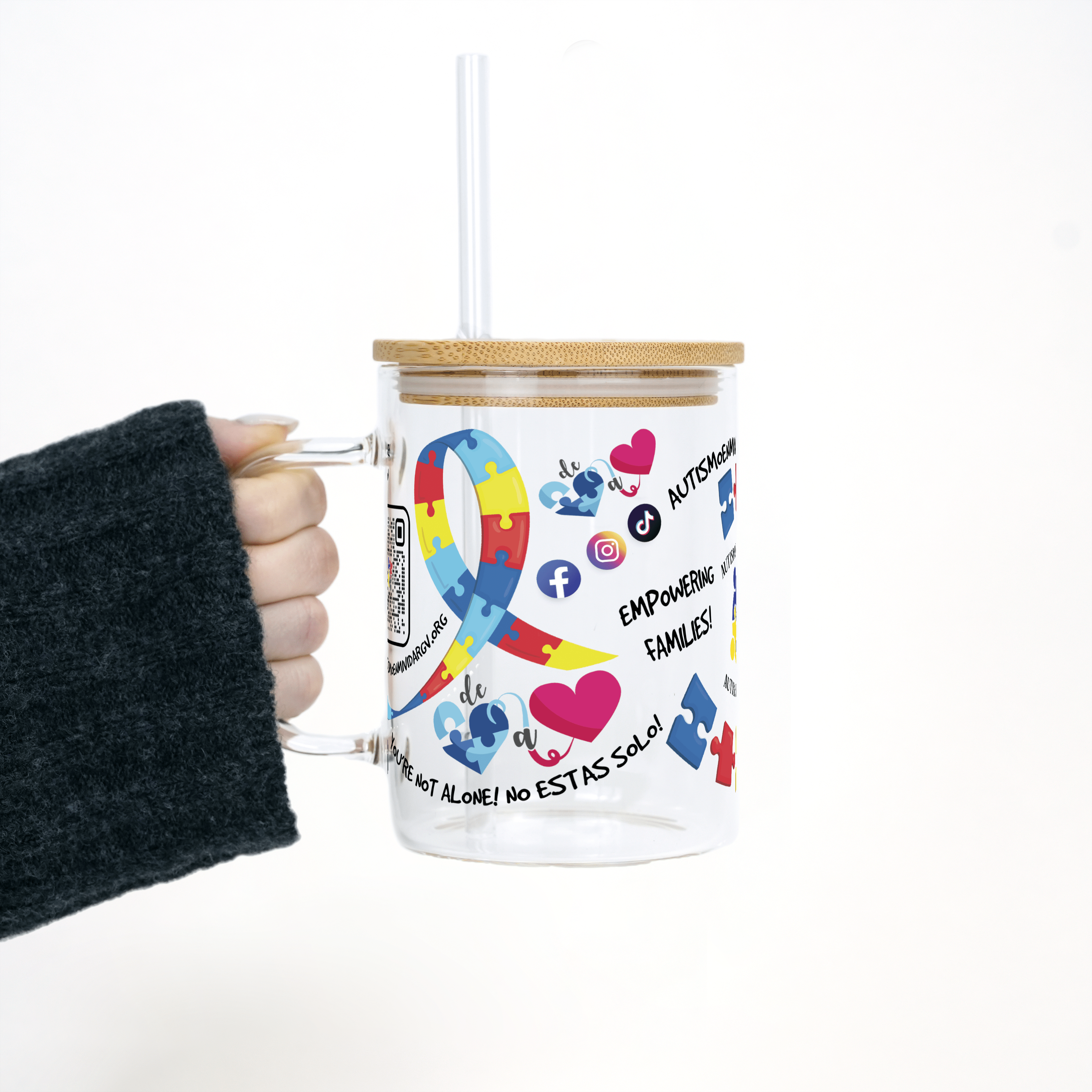 Autism in My Life (Autismo en Mi Vida) Foundation Cups with Lid and Straw - ALL SIZES