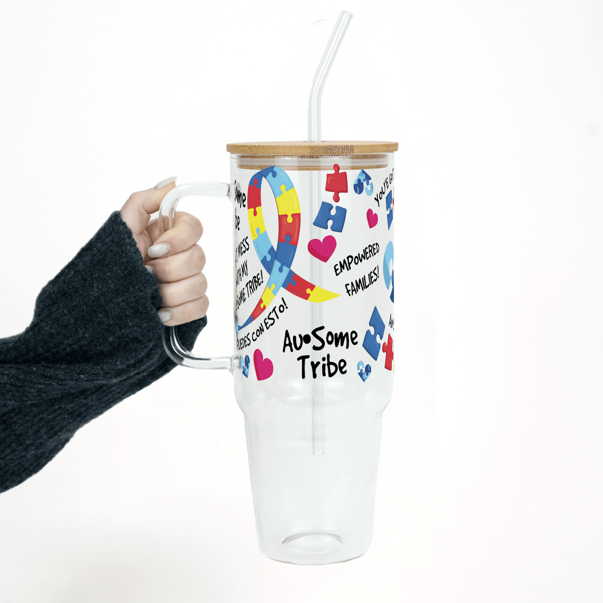 Autism in My Life (Autismo en Mi Vida) Foundation Cups with Lid and Straw - ALL SIZES