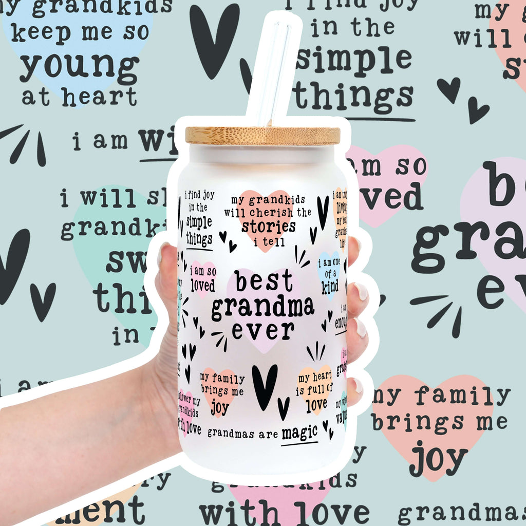 Best Grandma, Gigi, or Nana Ever Cup With Lid and Straw