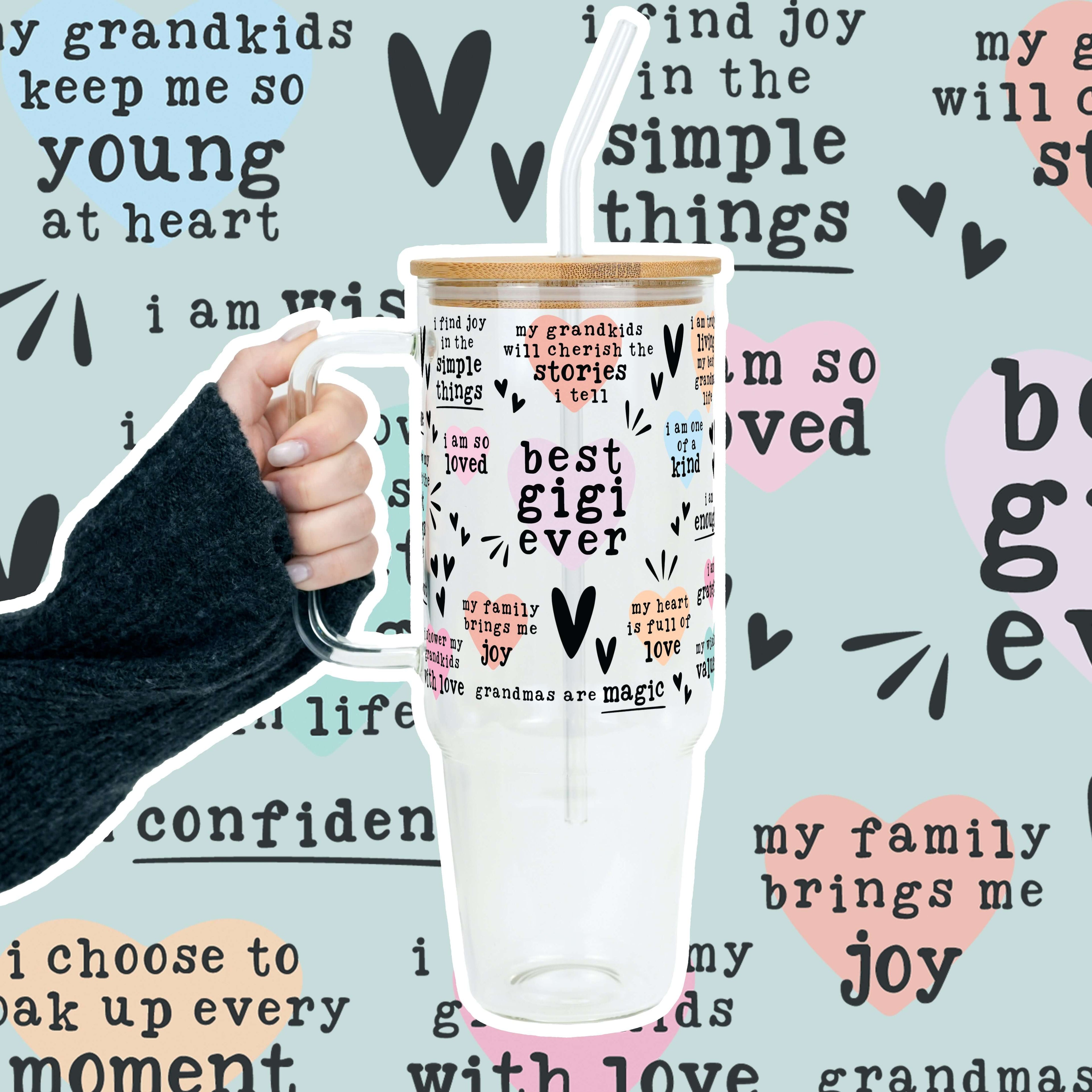 Best Grandma, Gigi, or Nana Ever Tumbler With Handle Lid and Straw