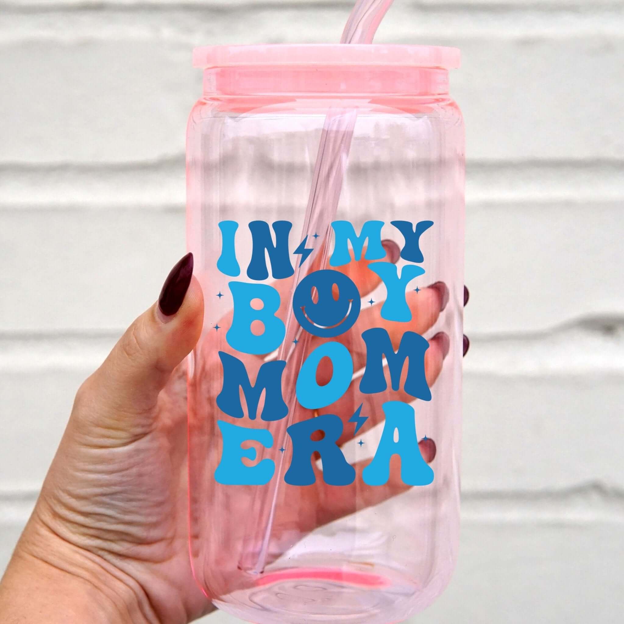 Boy Mom Era Cup With Lid and Straw