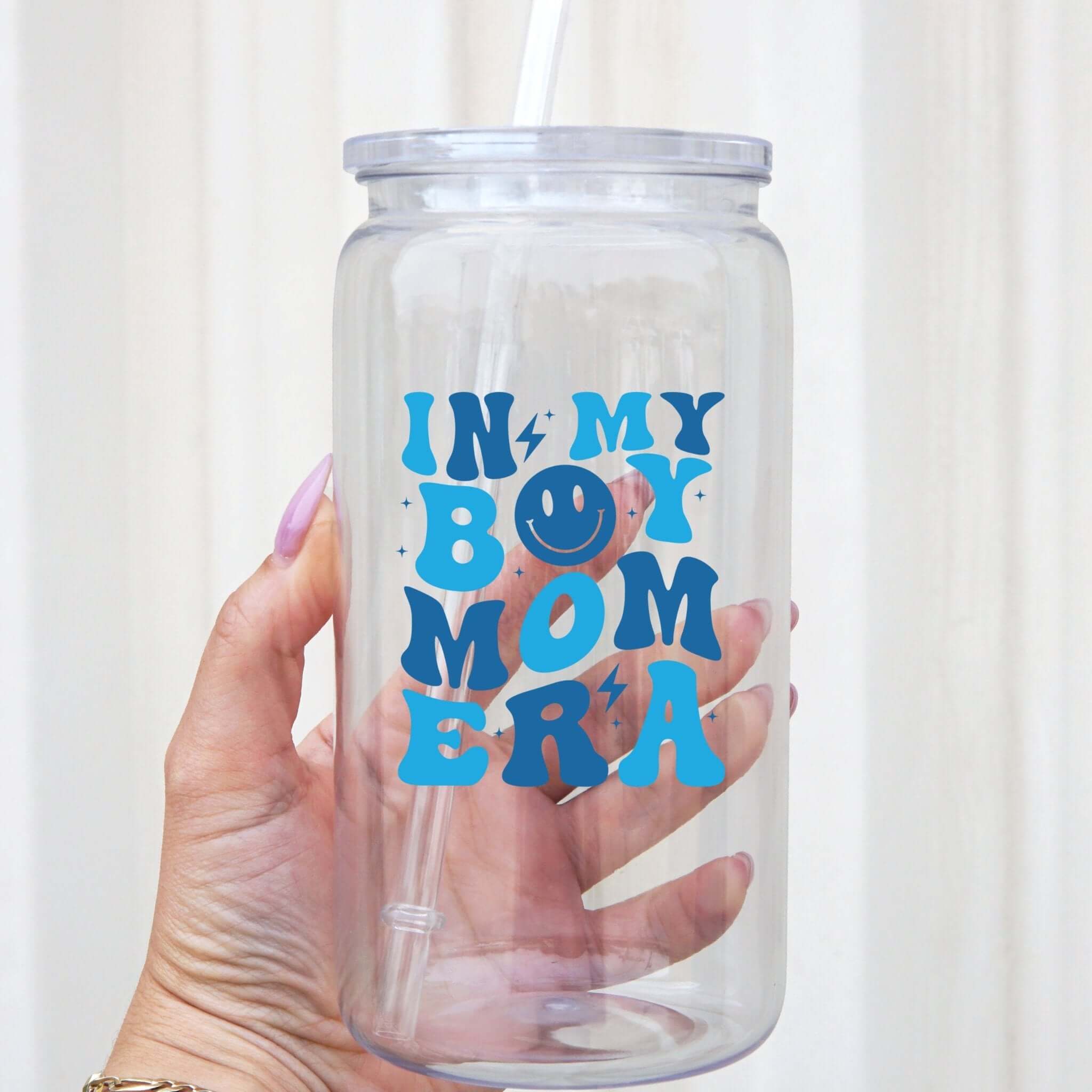 Boy Mom Era Cup With Lid and Straw