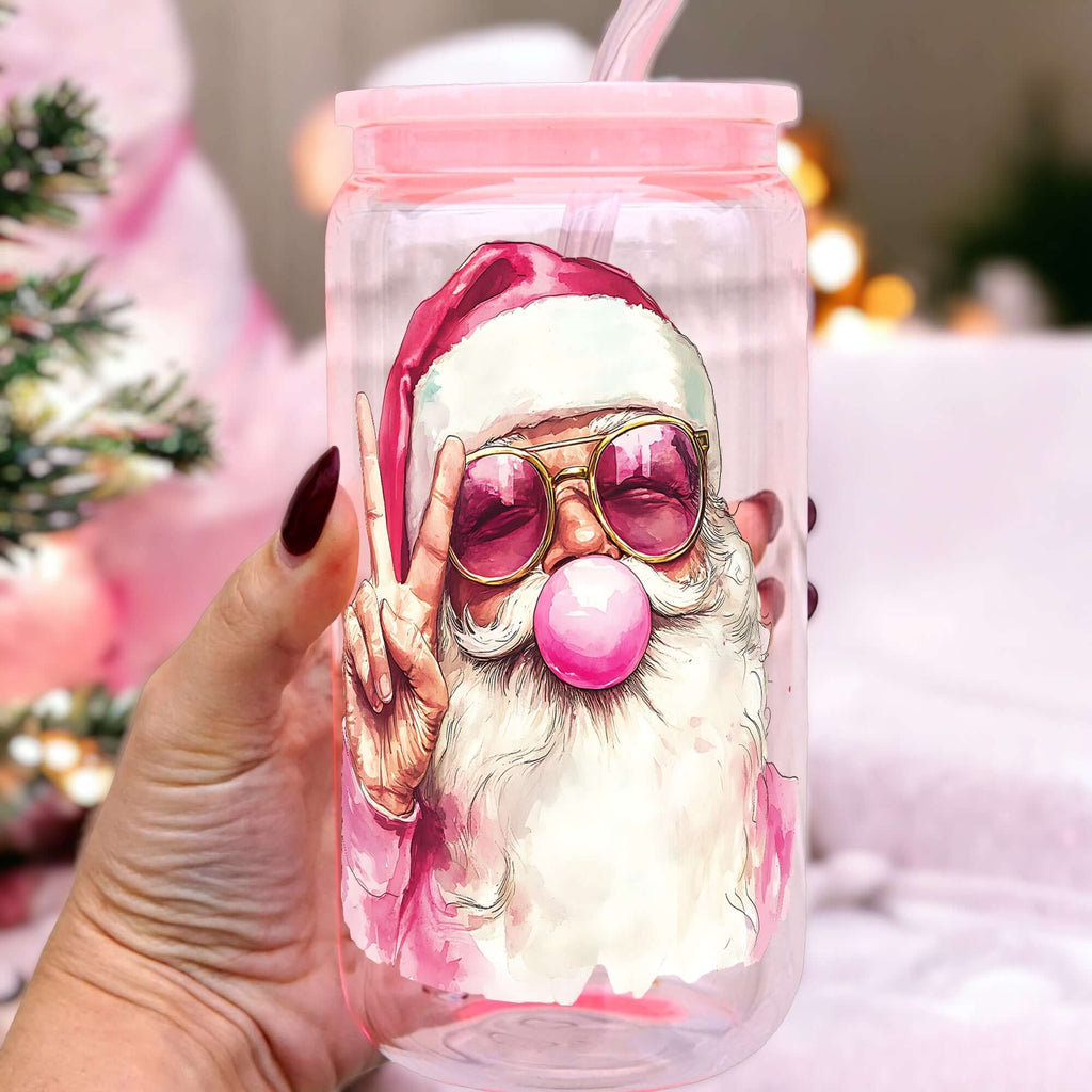 Bubble Claus Cup With Lid and Straw