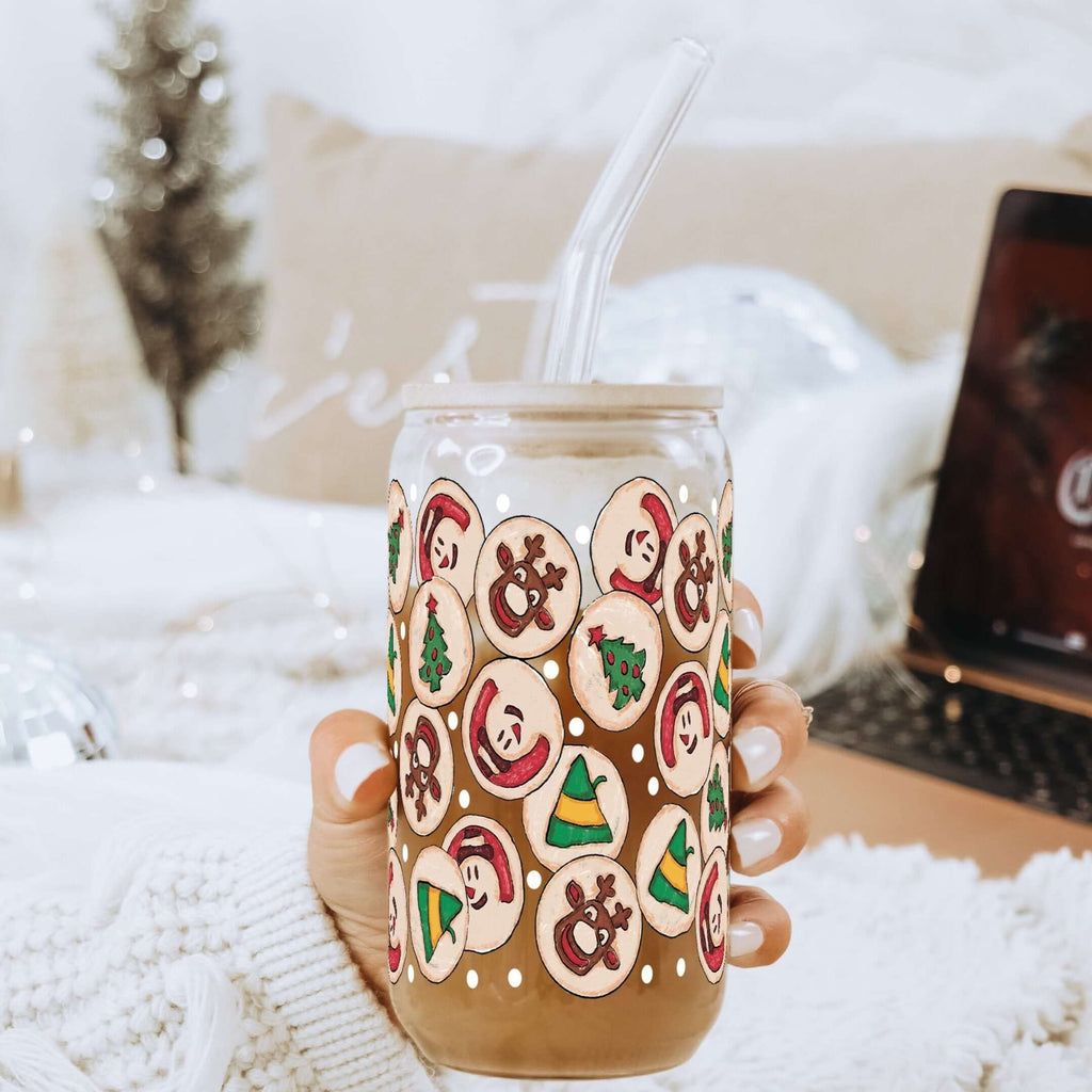 Christmas Cookies Cup With Lid and Straw