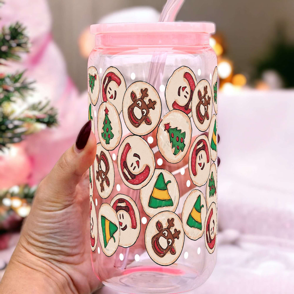 Christmas Cookies Cup With Lid and Straw