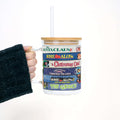 Christmas Movies 17oz Glass Mug With Lid and Straw