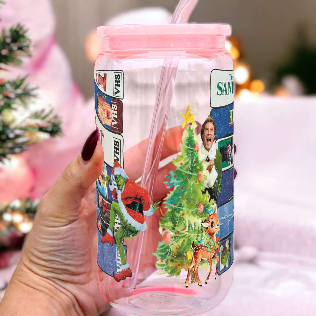 Christmas Movies Cup With Lid and Straw