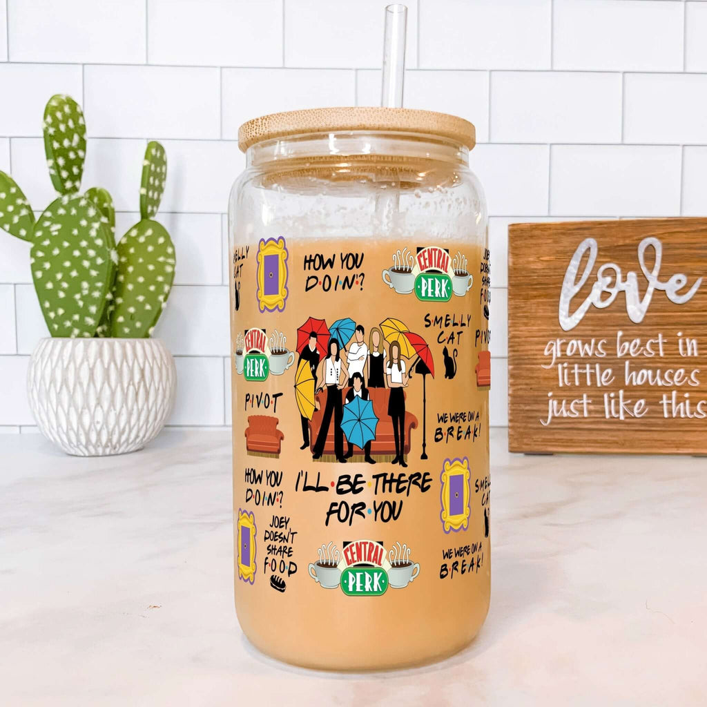 Friends Themed Cup with Lid and Straw