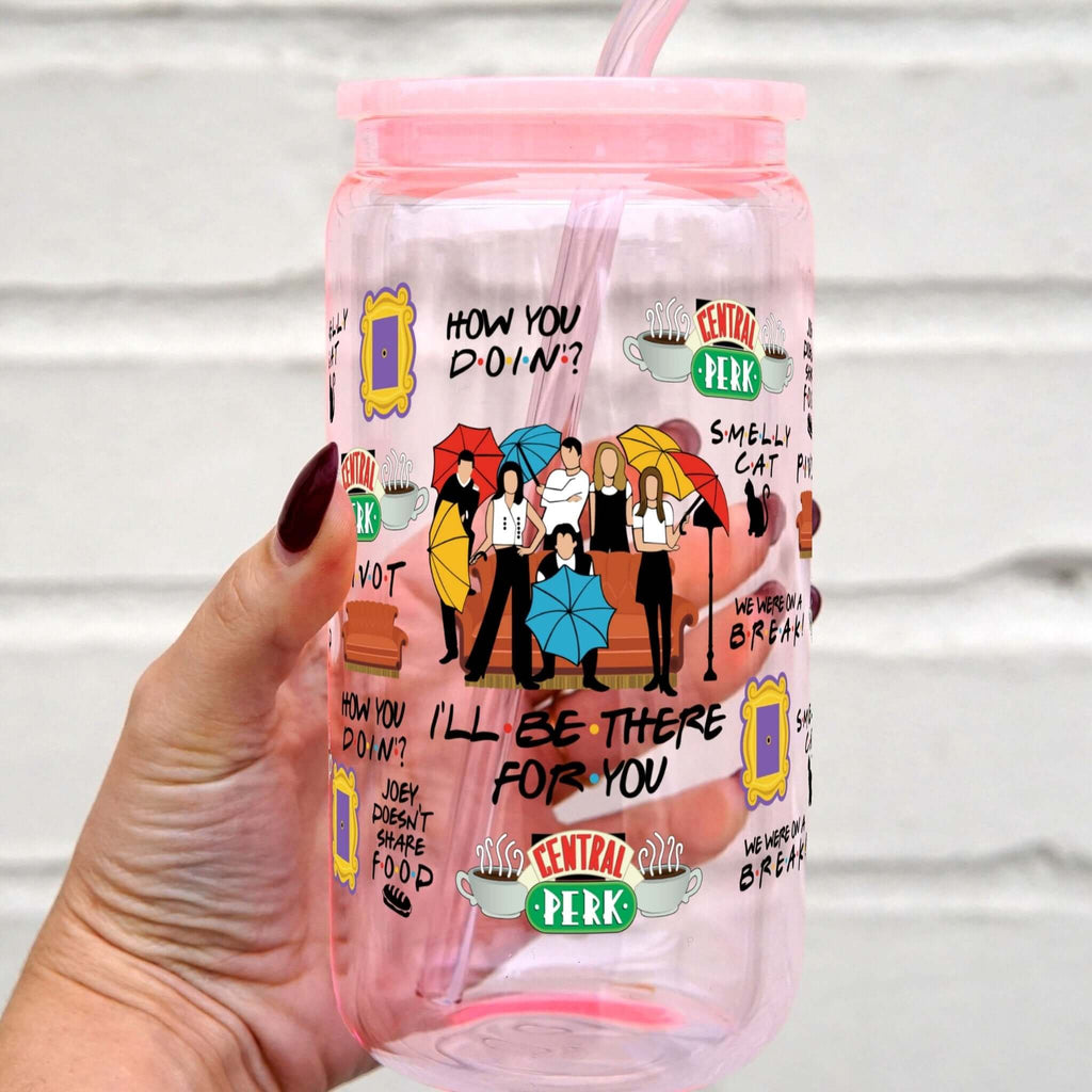 Friends Themed Cup with Lid and Straw