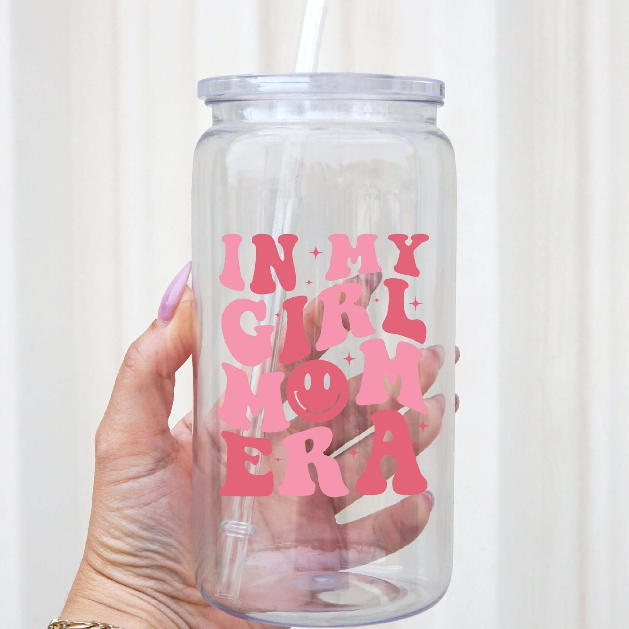 Girl Mom Era Cup With Lid and Straw