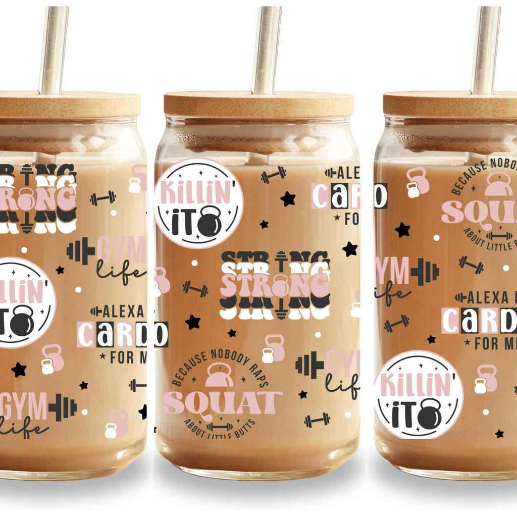 Gym Motivation Cup With Lid and Straw