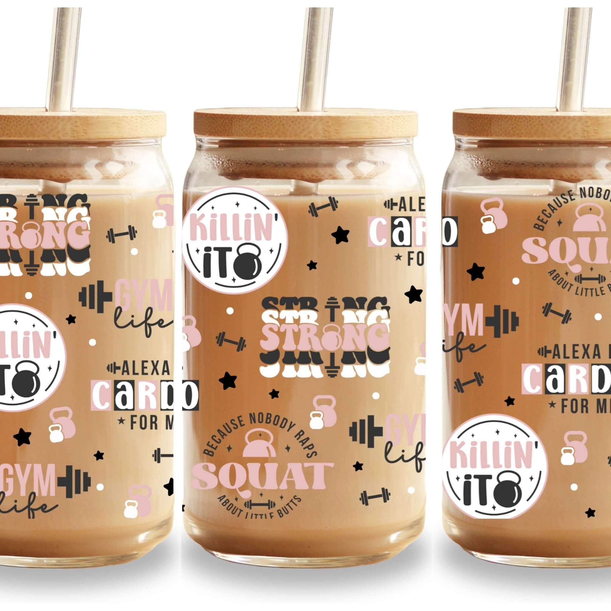 Gym Motivation Cup With Lid and Straw