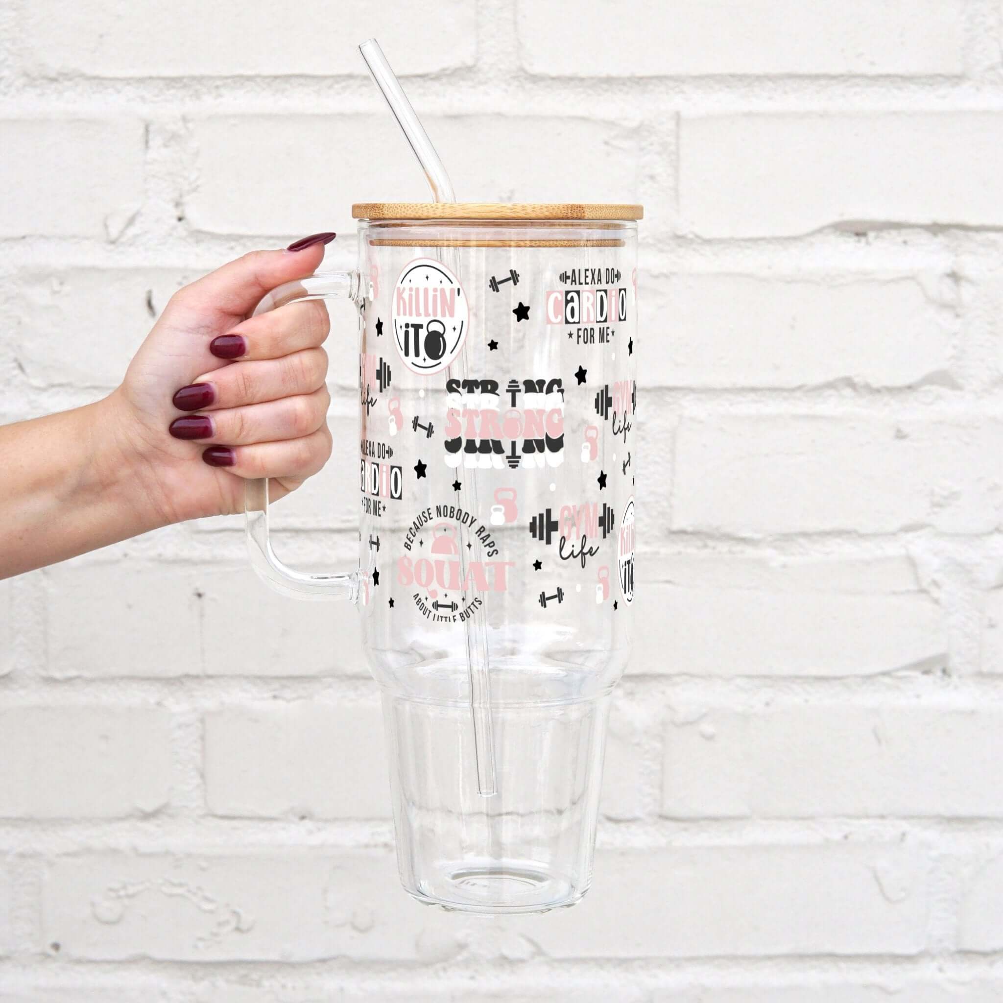 Gym Motivation Tumbler With Lid and Straw