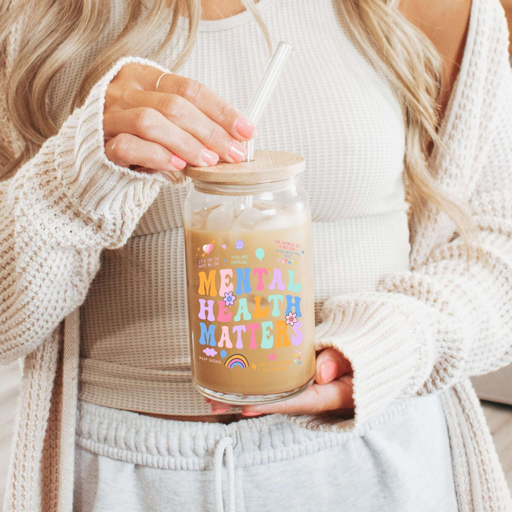 Mental Health Matters Cup With Lid and Straw