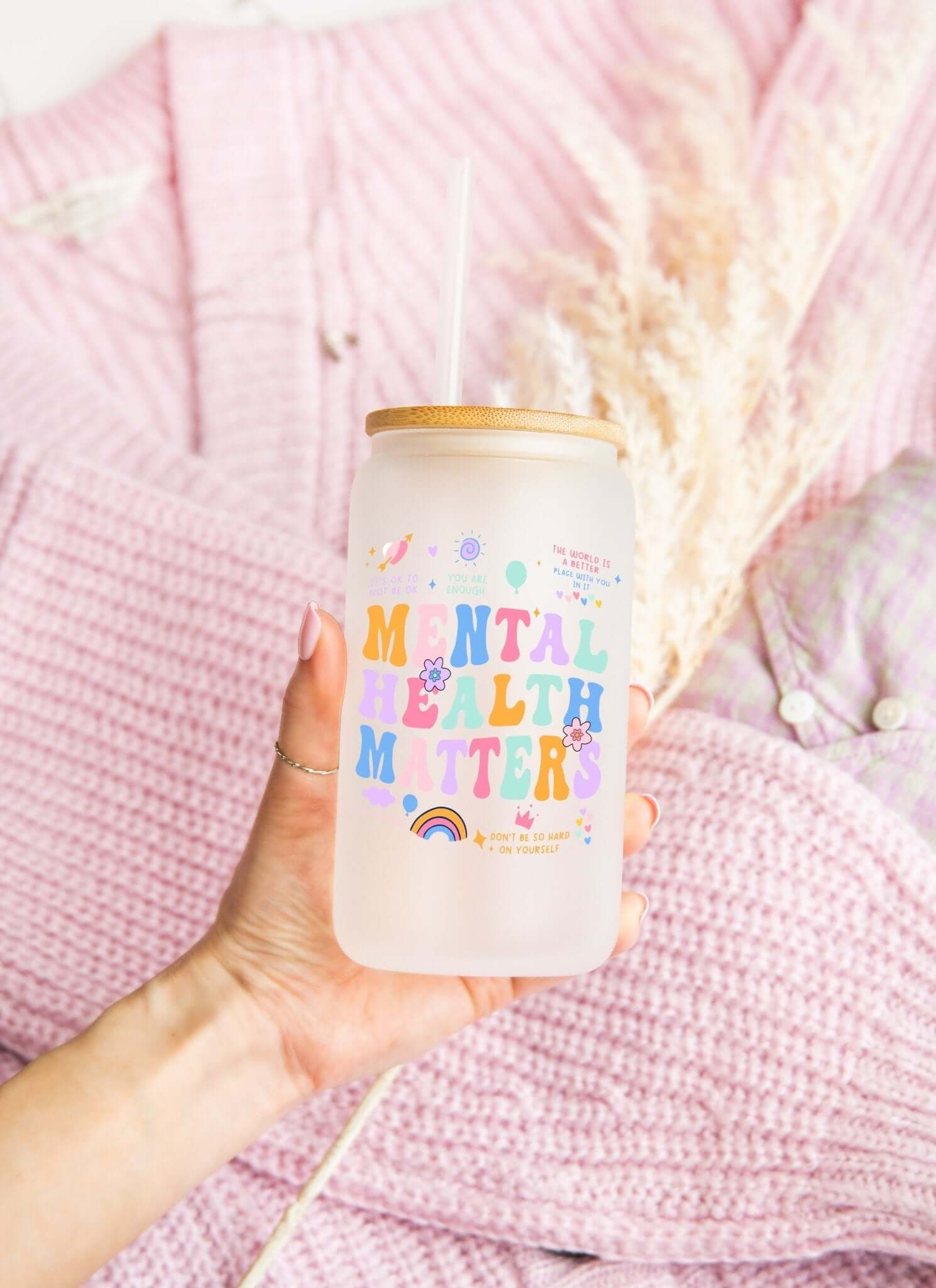 Mental Health Matters Cup With Lid and Straw