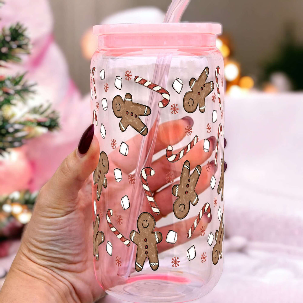 Peppermint Gingerbread Cup With Lid and Straw