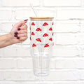 Red Mushroom Tumbler With Lid and Straw