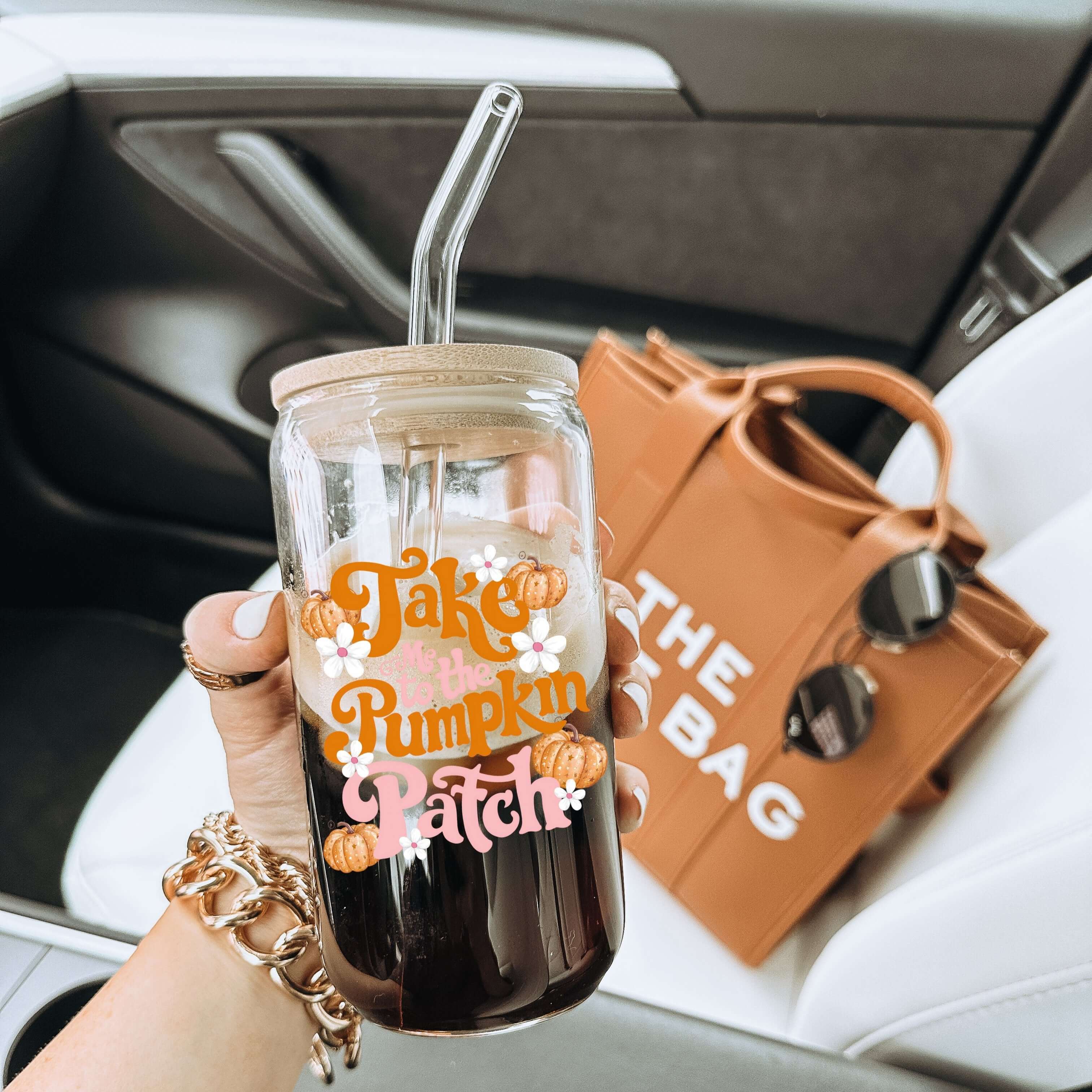 Take Me To The Pumpkin Patch Cup With Lid and Straw