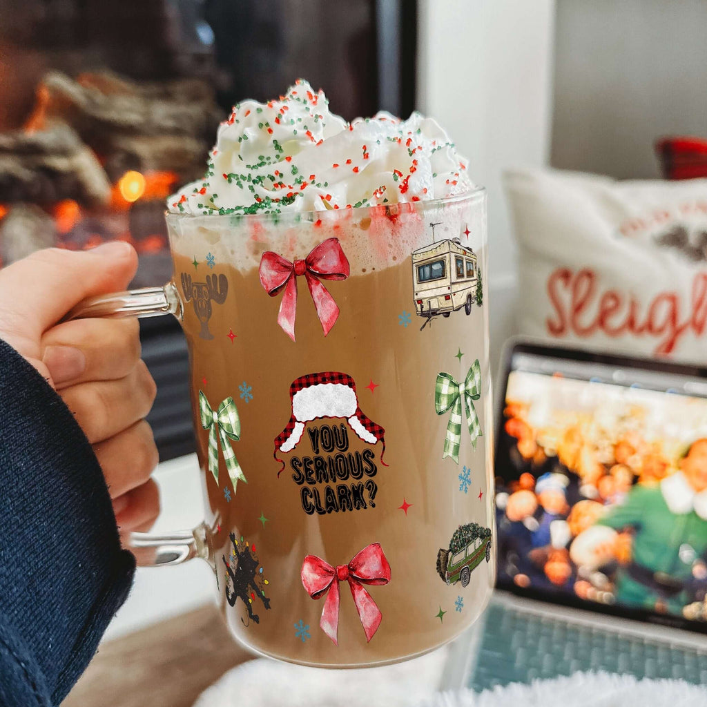 You Serious Clark 17oz Glass Mug With Lid and Straw