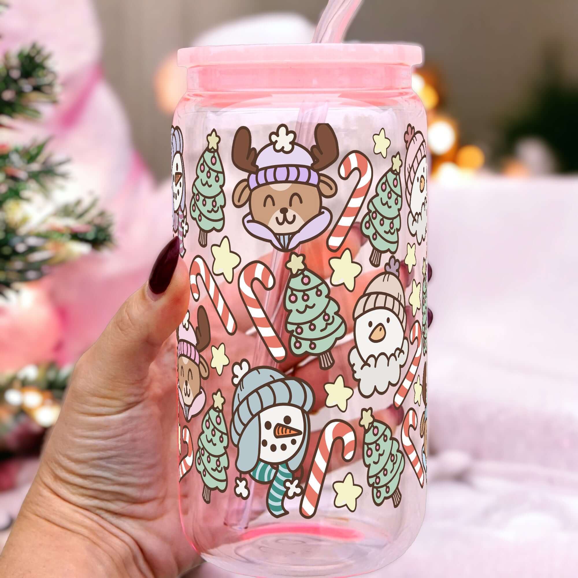 Christmas Cuties Cup with Lid & Straw