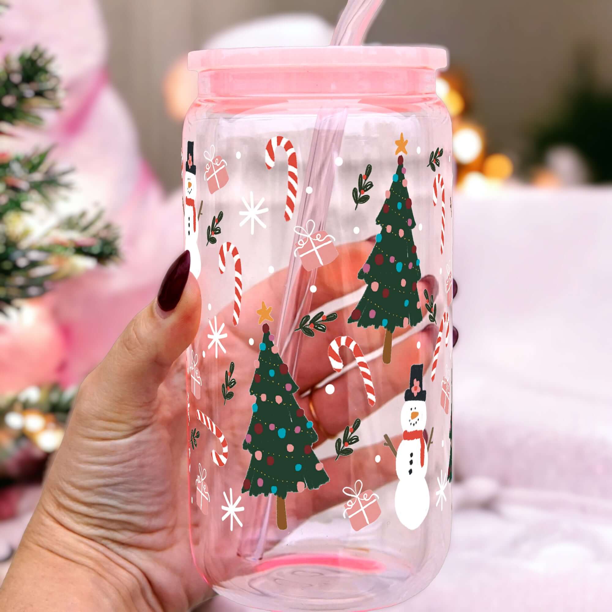 Jolly Little Christmas Cup with Lid & Straw